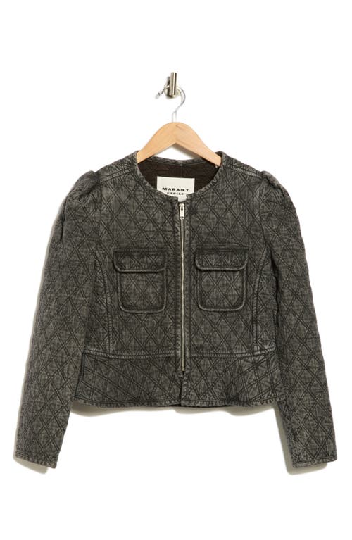 Isabel Marant Étoile Grey Deliona Quilted Cotton Jacket In Gray