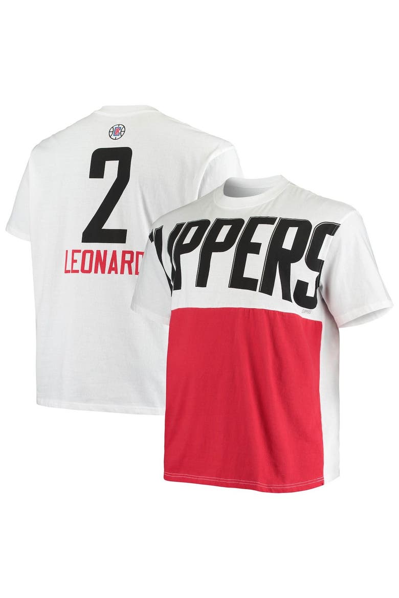 Men's Fanatics Branded Kawhi Leonard White LA Clippers Big & Tall Yoke T-Shirt, Main, color, White