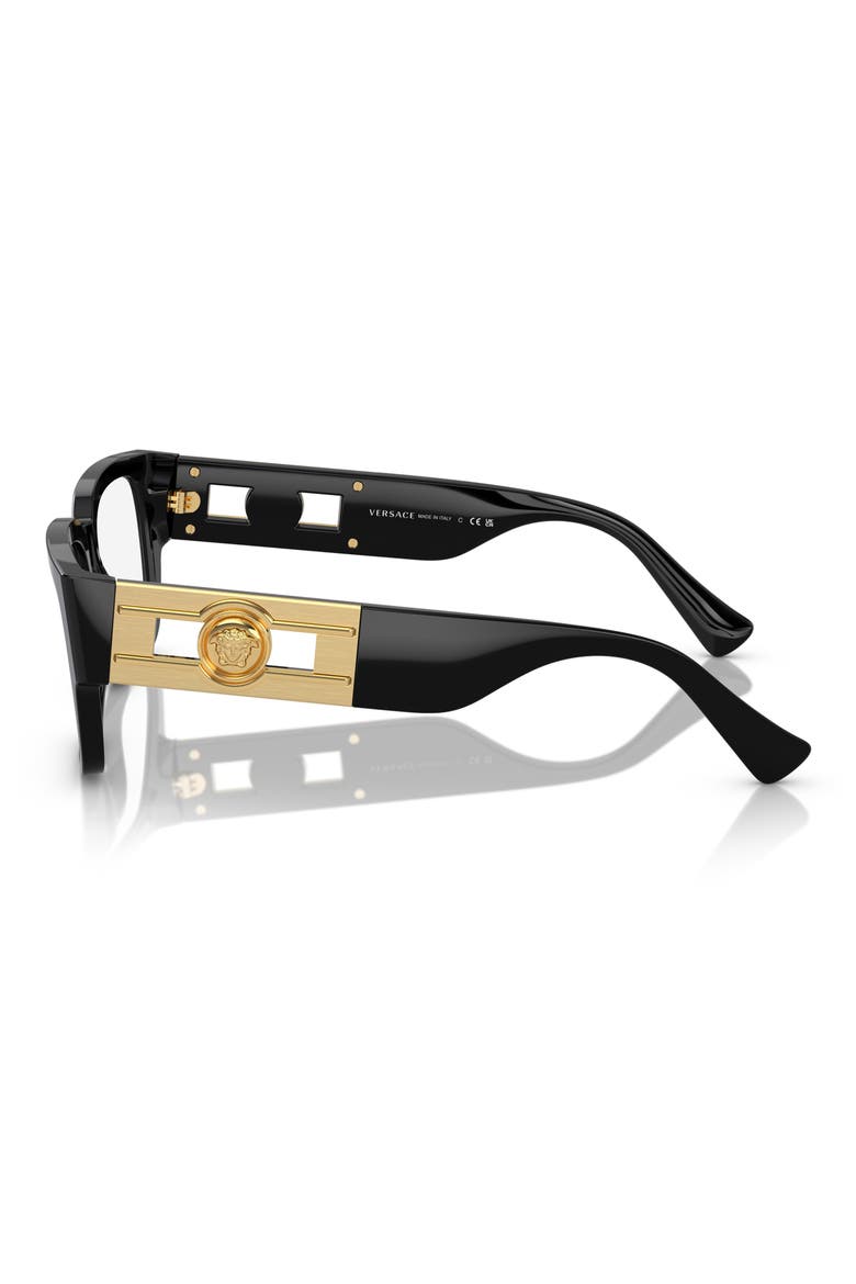 55mm Square optical glasses, Alternate, color, SHINY BLACK