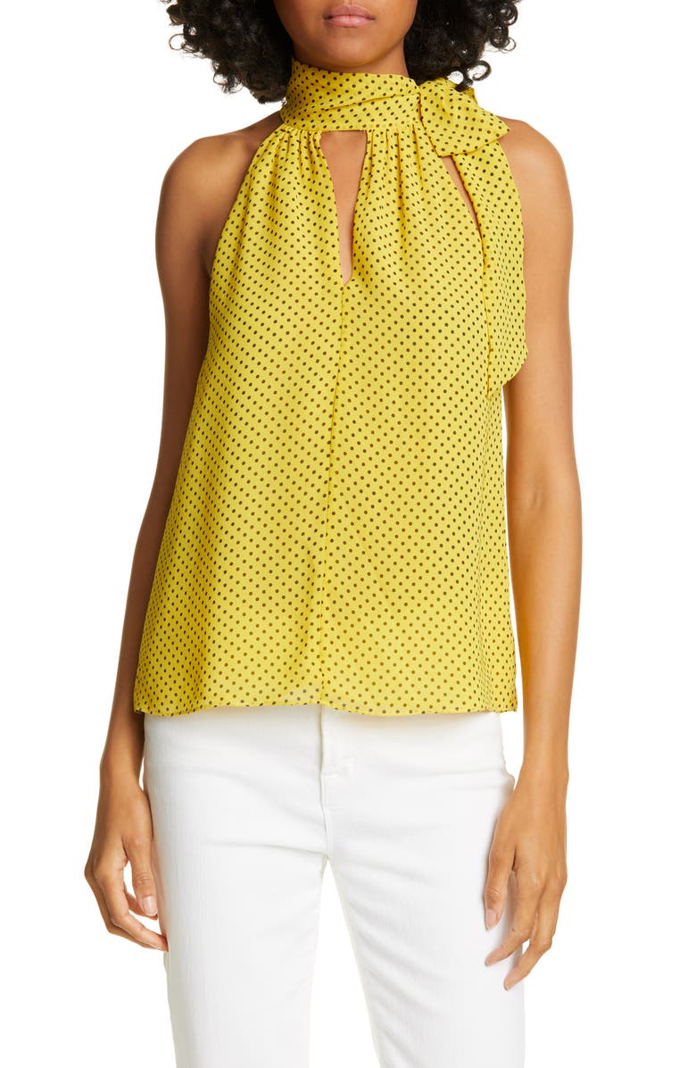 Joie Dalman Tie Neck Silk Tank, Main, color, 