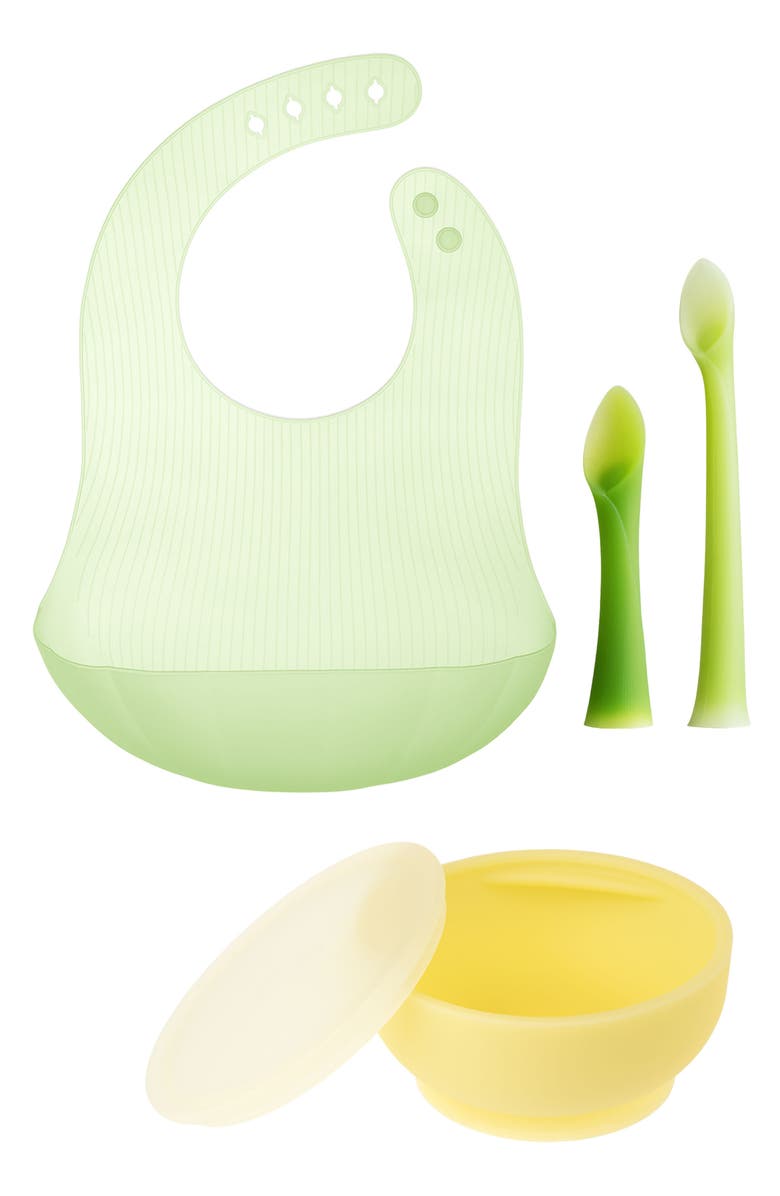 Olababy 5-Piece Baby Feeding Set, Main, color, Kiwi/ Lemon