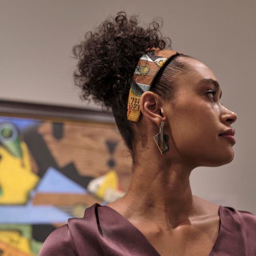 Lele Sadoughi The Met X Lele Gris Guitar Earrings In Multi