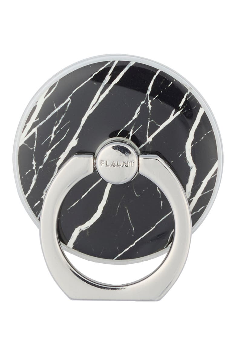 Phone Ring Holder, Main, color, BLACK MARBLE
