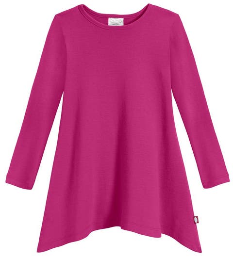 Baby Girls Long Sleeve 100% Cotton Soft Jersey Shark Bite Tunic