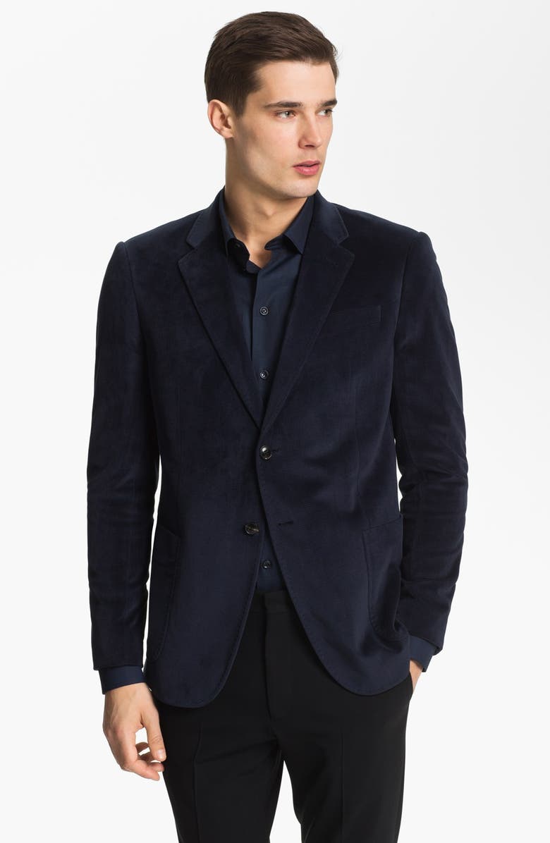 Emporio Armani Armani Collezioni Velvet Sportcoat, Main, color, 