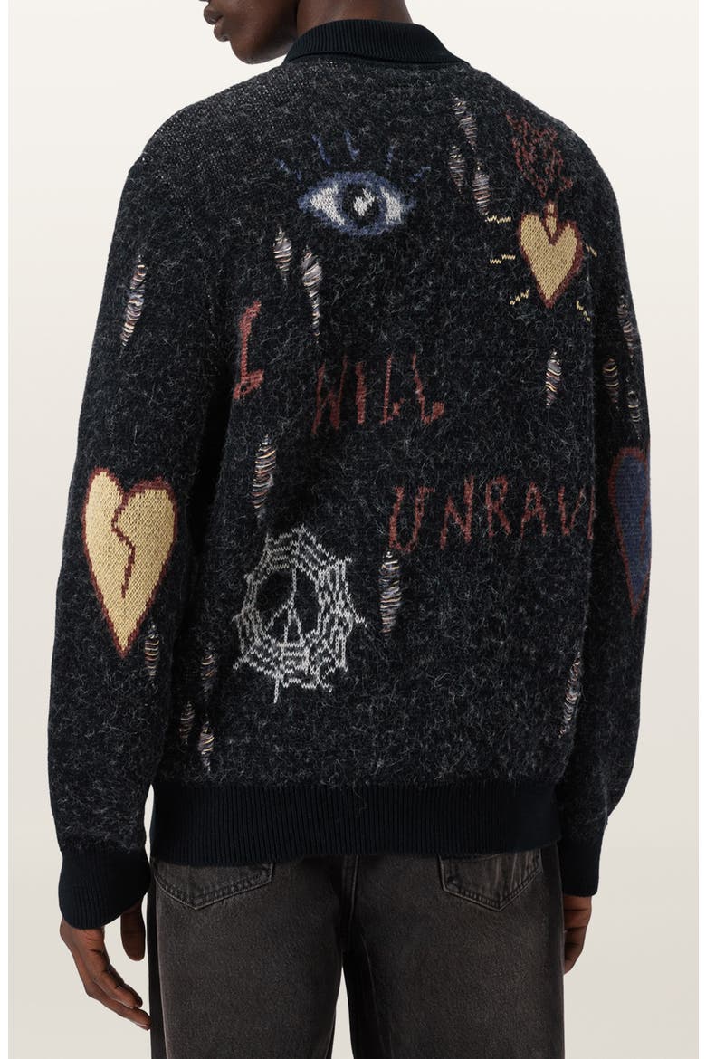 Meller Zip-Up Cardigan, Alternate, color, BLACK
