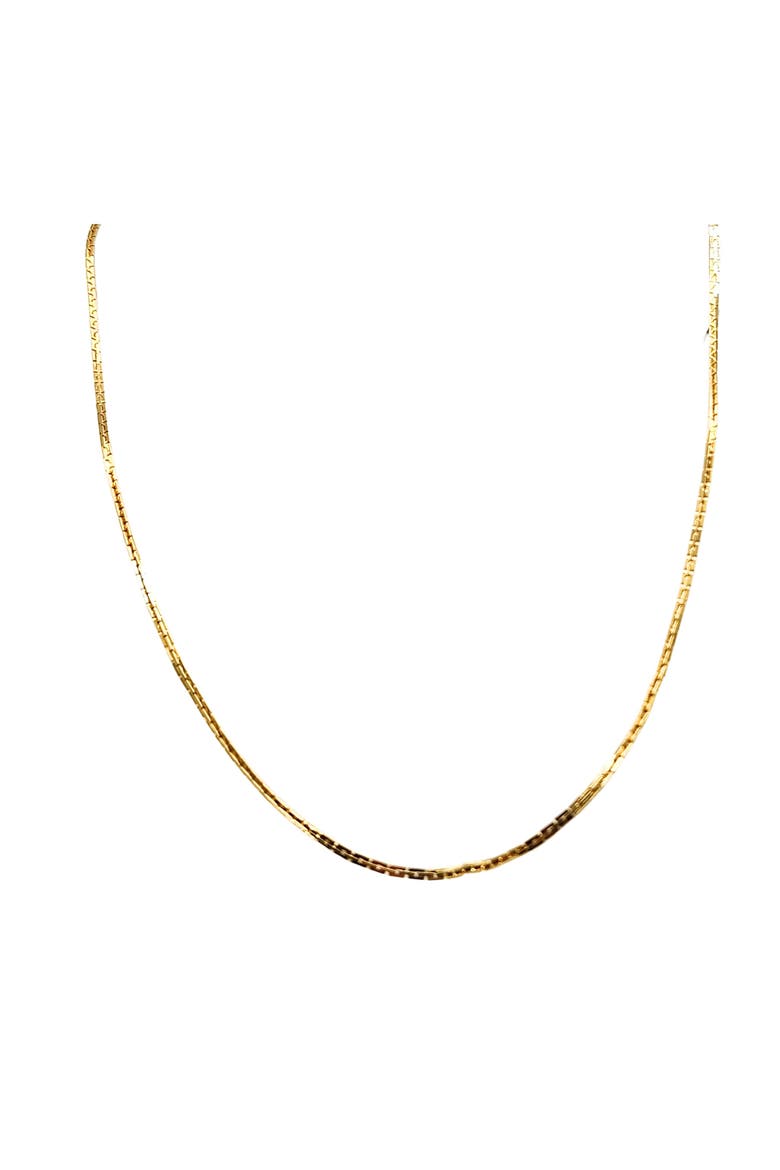 Vintage 1980s Gold Tone Flat Snake Link Necklace, Main, color, gold