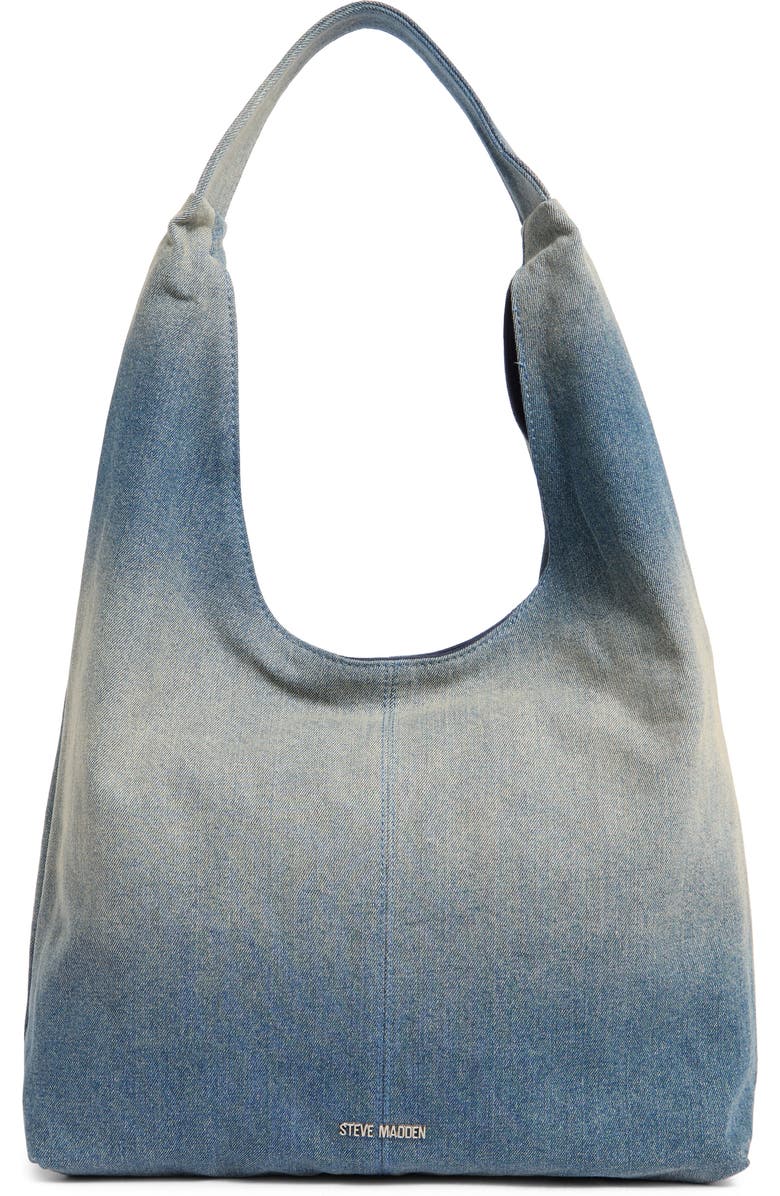 Steve Madden Niccola Denim Hobo Shoulder Bag & Pouch, Main, color, Denim