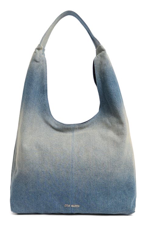 Niccola Denim Hobo Shoulder Bag & Pouch