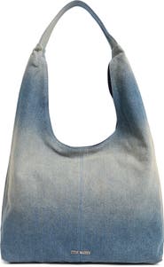 Steve Madden Niccola Denim Hobo Shoulder Bag & Pouch