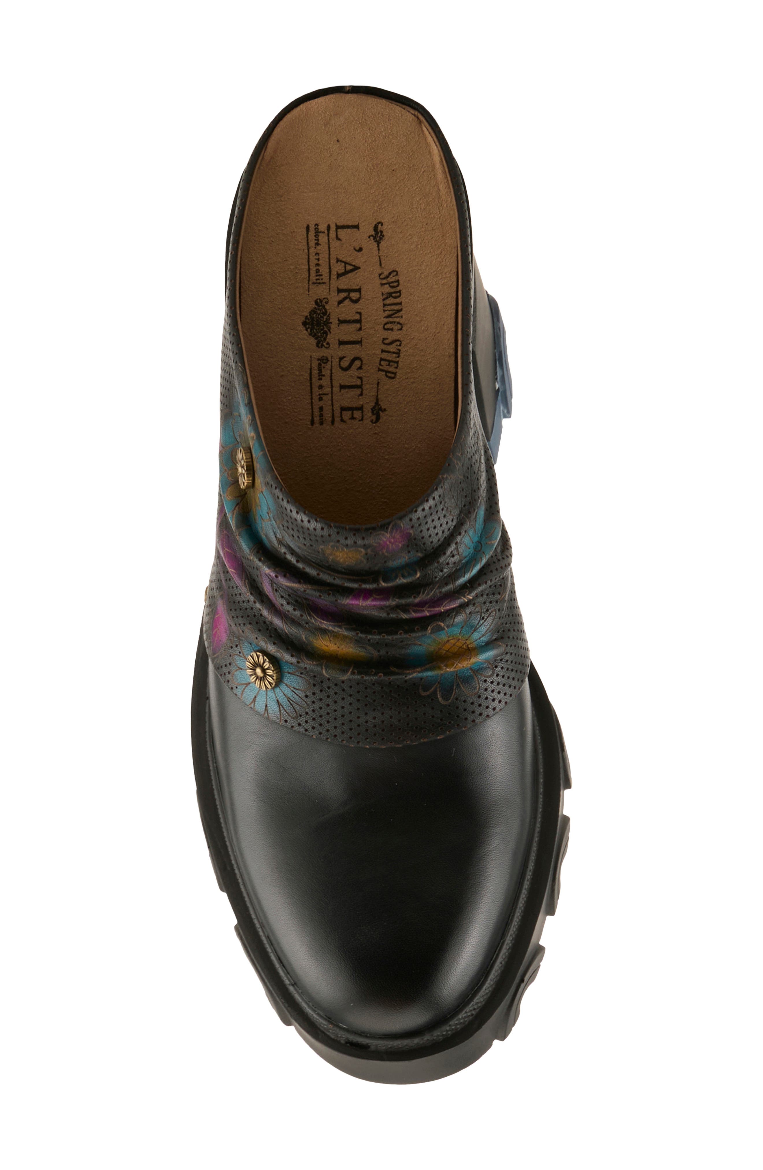 L'Artiste by Spring Step Chemistry Platform Mule, Alternate, color, Black Multi