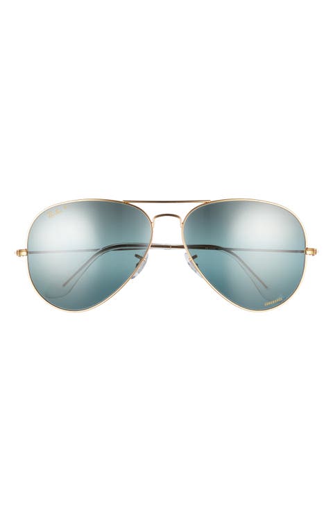 62mm Polarized Oversize Pilot Sunglasses