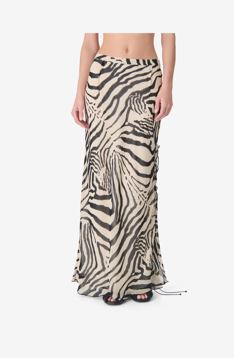 IRO Tilly Zebra Print Maxi Skirt, Alternate, color, Black Wild Print