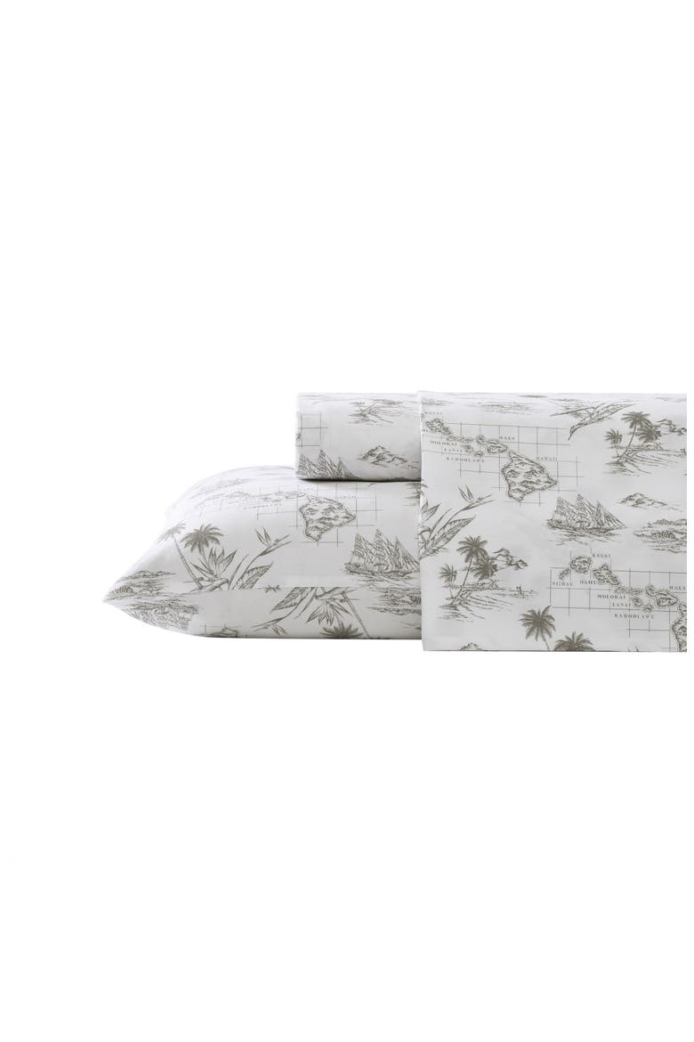 Vintage Map Sheet Set - Queen, Main, color, BAHAMA BROWN