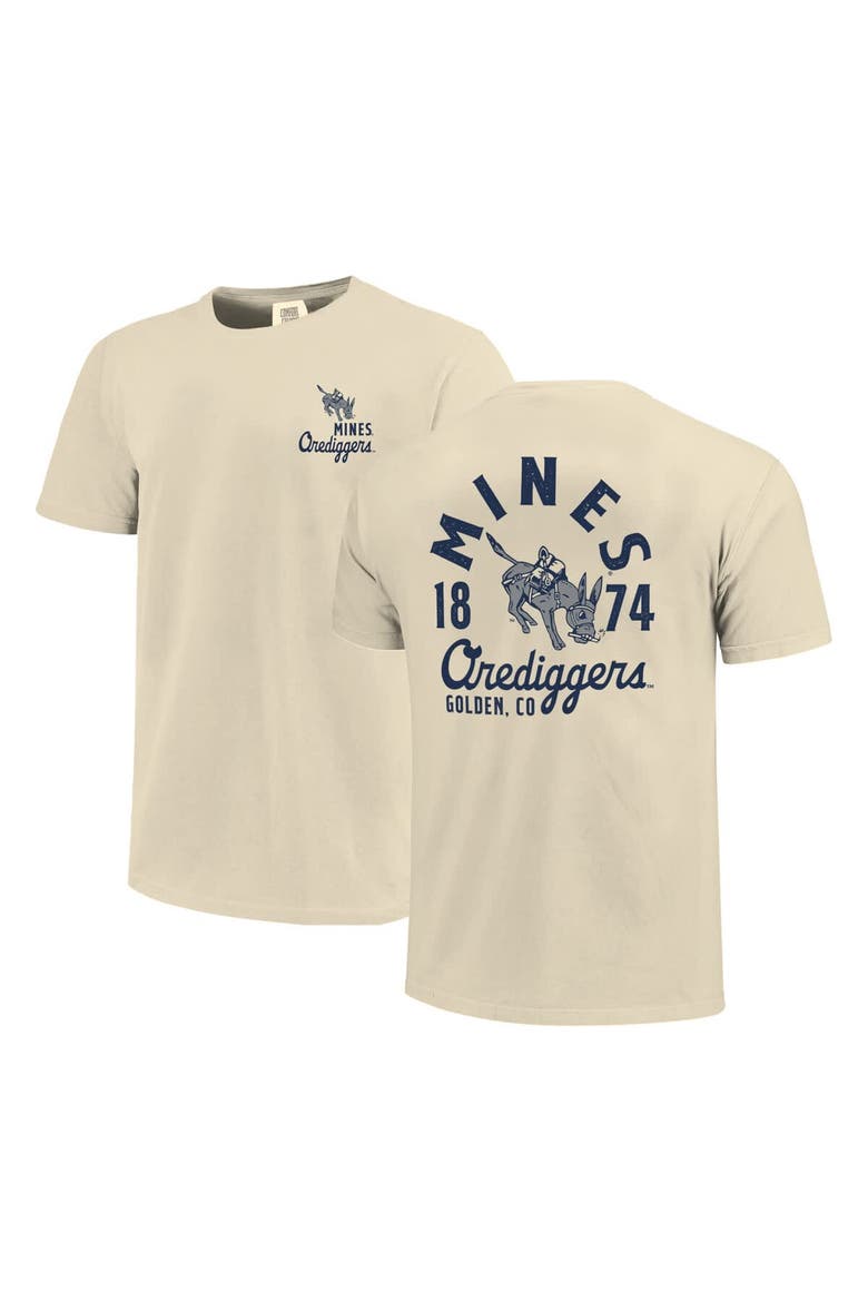 Men's Cream Colorado School of Mines Orediggers Comfort Colors Mascot Overlay T-Shirt, Alternate, color, Cream