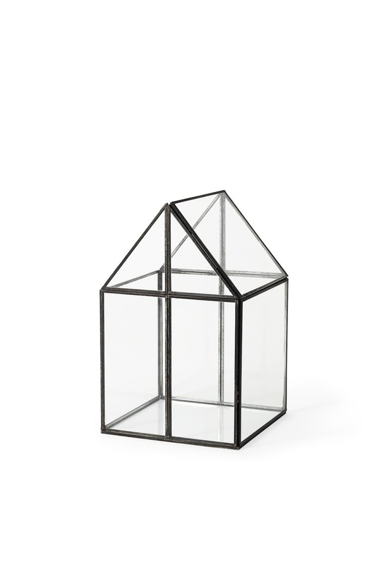 Sikes Hut Terrarium with Glass Base, Main, color, Clear