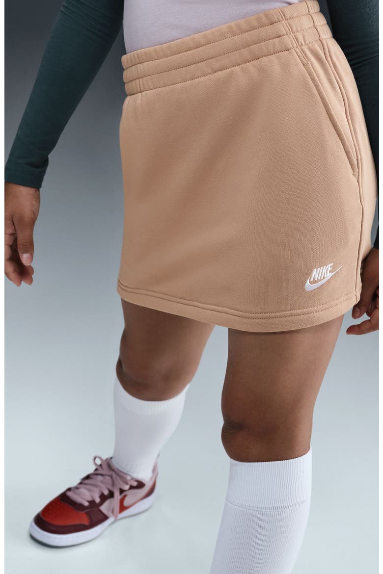Kids' Sportswear Club Fleece Pull-On Skirt, Alternate, color, HEMP/ HEMP/ WHITE