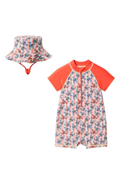 Long Sleeve One-Piece Swimsuit & Sun Hat (Baby)