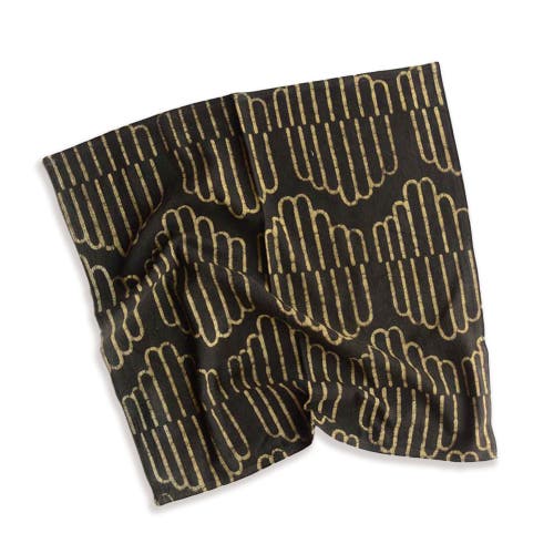 Ichcha Handcrafted Cotton Table Napkins In Black