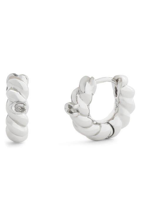 Twisted Huggie Hoop Earrings