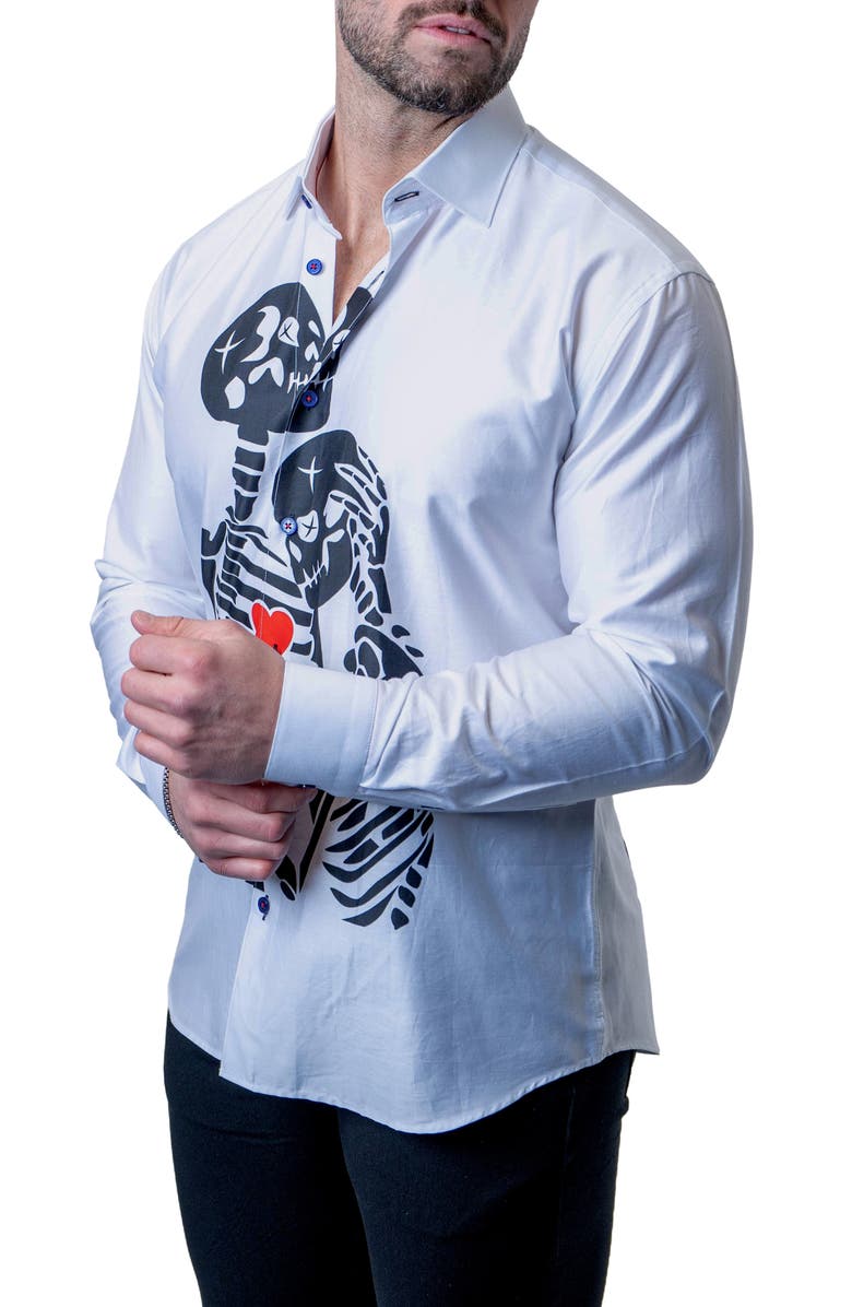 Maceoo Fibonacci Till Death White Button-Up Shirt, Alternate, color, 