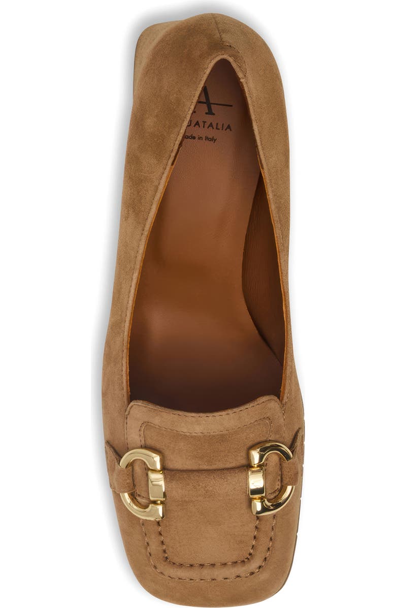 Aquatalia Corrina Weatherproof Loafer Pump, Alternate, color, Champagne Suede