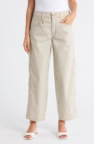 Democracy Stripe Relaxed Barrel Leg Pants
