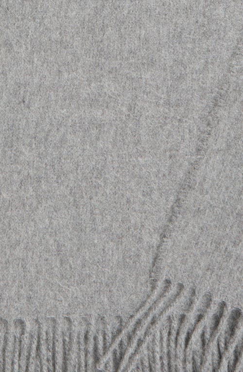 Johnstons Of Elgin Plain Fringed Cashmere Throw Blanket In Granite