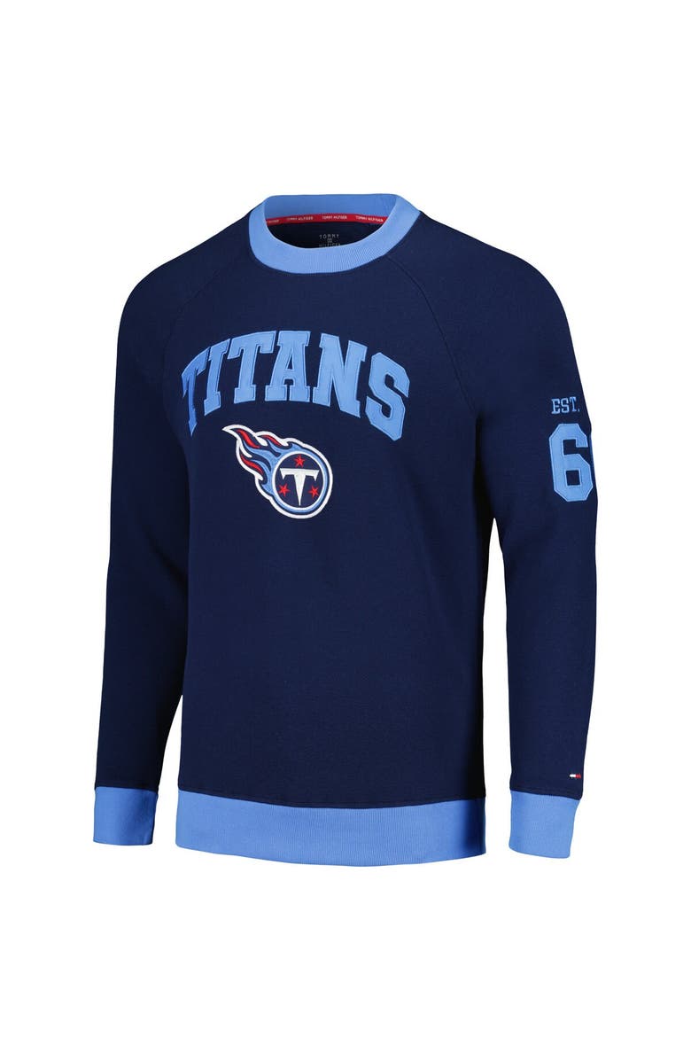 Tommy Hilfiger Men's Tommy Hilfiger Navy Tennessee Titans Reese Raglan Tri-Blend Pullover Sweatshirt, Alternate, color, Navy