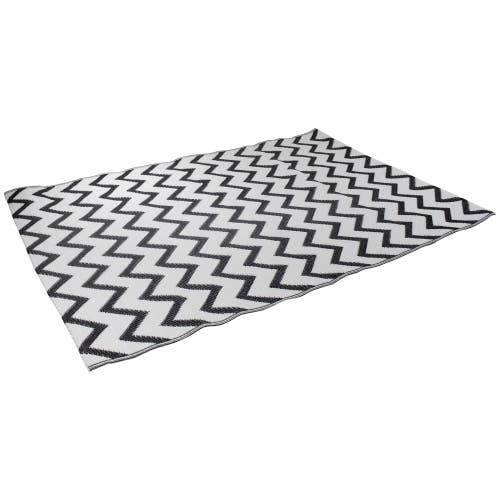 Northlight 4' X 6' Black And White Chevron Rectangular Outdoor Area Rug In Black