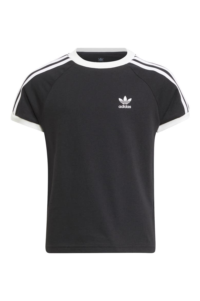 Kids' 3-Stripes T-Shirt, Main, color, BLACK/ WHITE