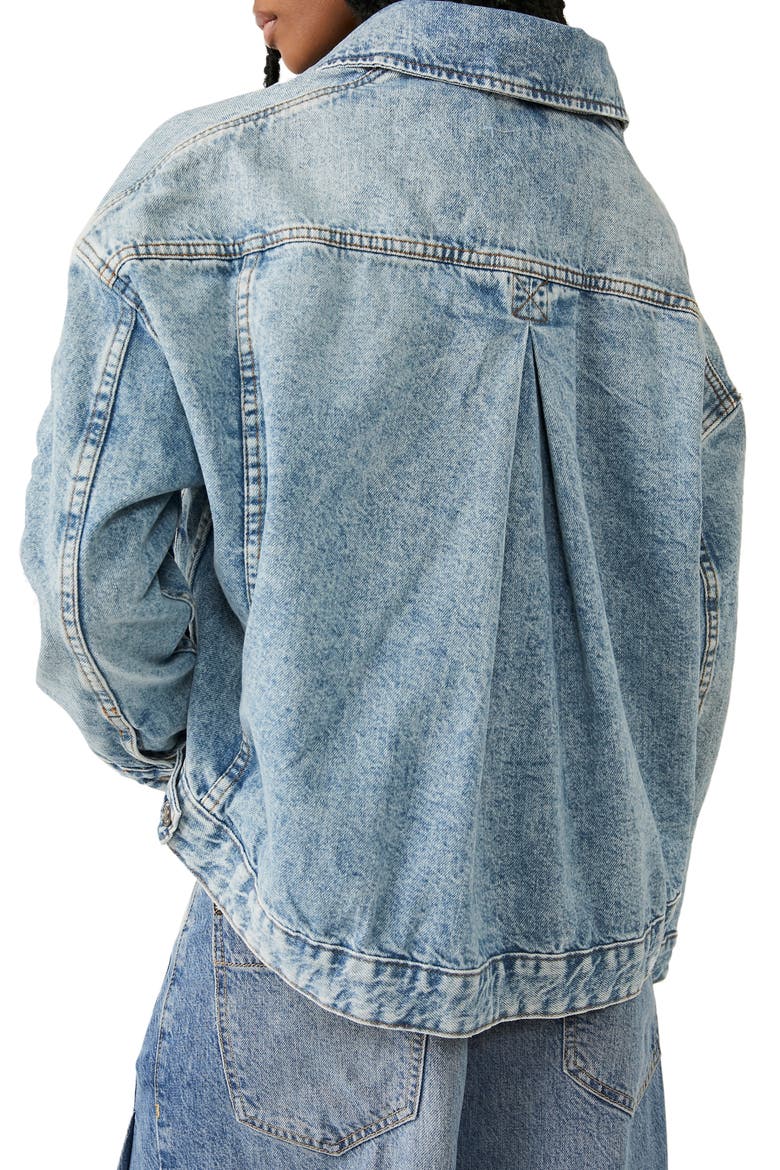 We The Free Opal Swing Denim Trucker Jacket, Alternate, color, OCEAN NIGHT