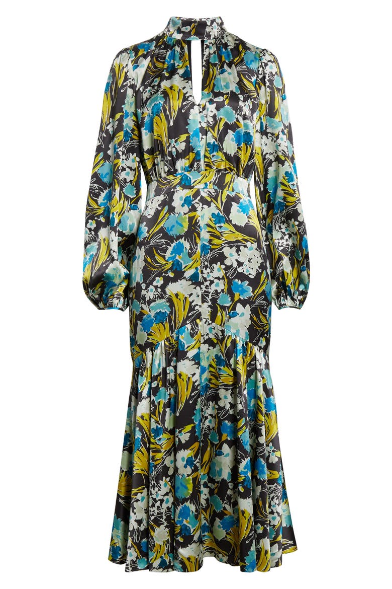 Molly Tossed Floral Long Sleeve Dress, Alternate, color, OBSIDIAN MULTI