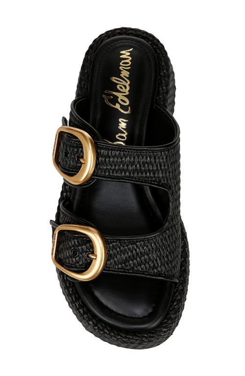 Sam Edelman Nerissa Platform Slide Sandal Black Basketweave In Black