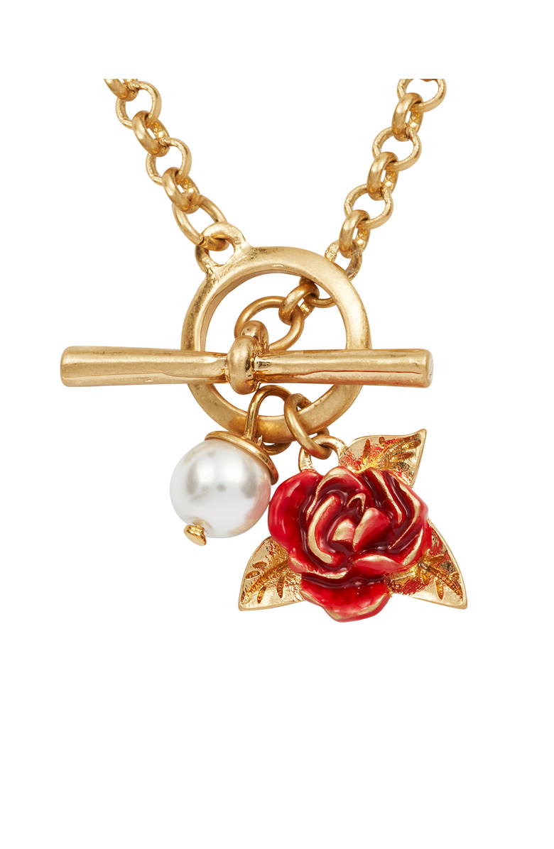 Fable England English Rose Pearl Gold Chain Necklace, Alternate, color, Gold