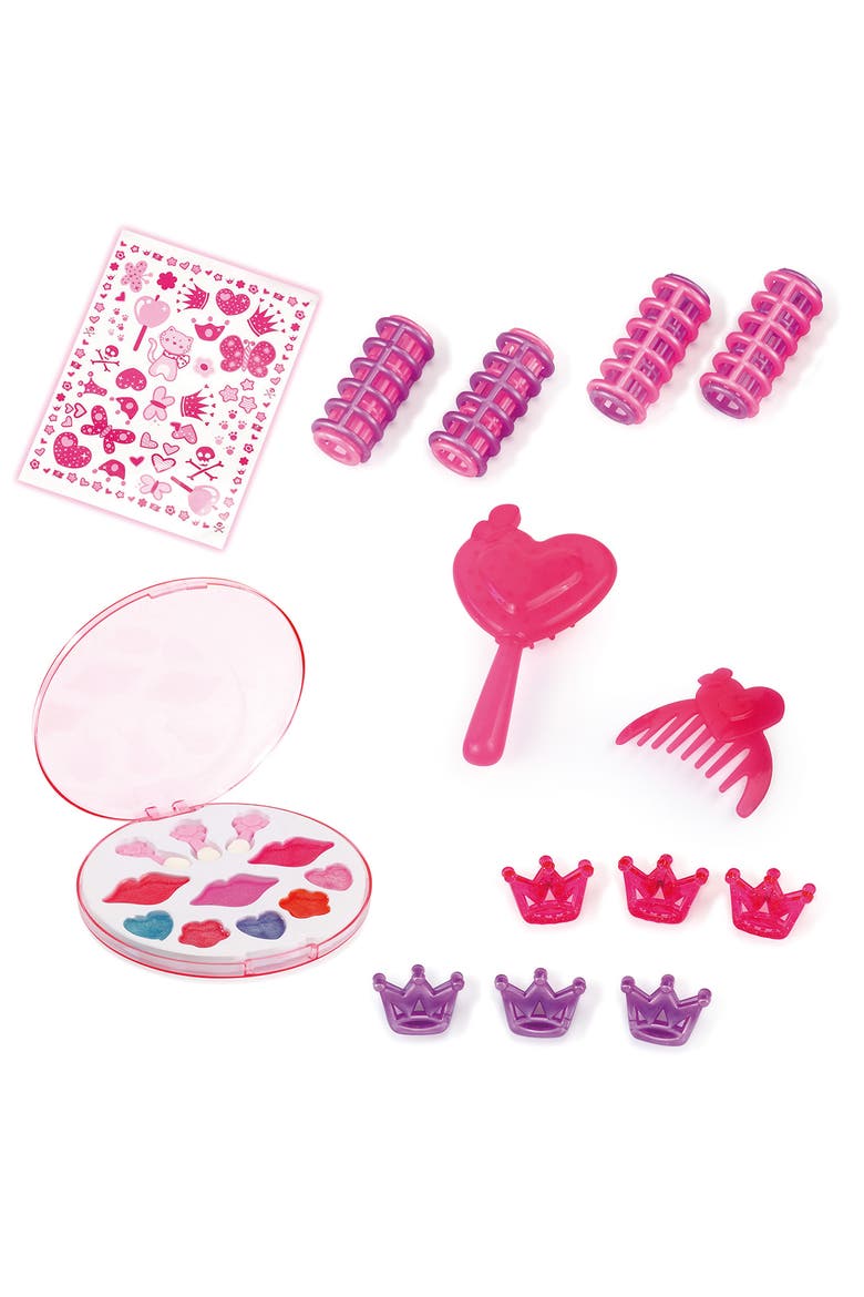 Charlene Super Model Make Up Head, Brunette with Make-Up and Stickers, Alternate, color, Multicolored