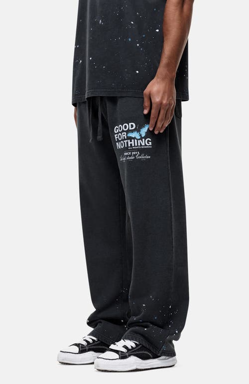 Good For Nothing Studio Paint Butterfly Baggy Jogger In Black
