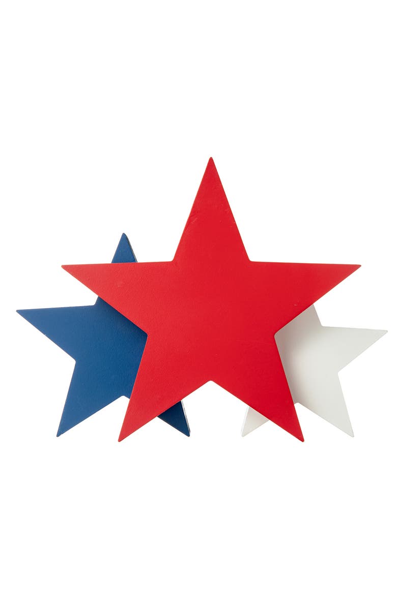 Glitzhome Wooden Patriotic Americana Stars Table Decor, Alternate, color, 