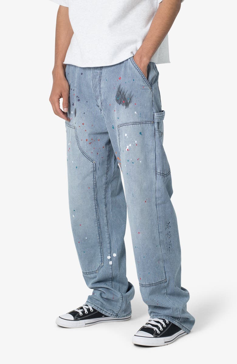 mnml Ultrabaggy Stripe Denim Carpenter Pants, Alternate, color, Grey