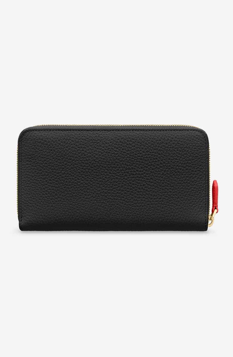 MAISON de SABRÉ Long Leather Zip Wallet, Alternate, color, Pomegranate Caviar