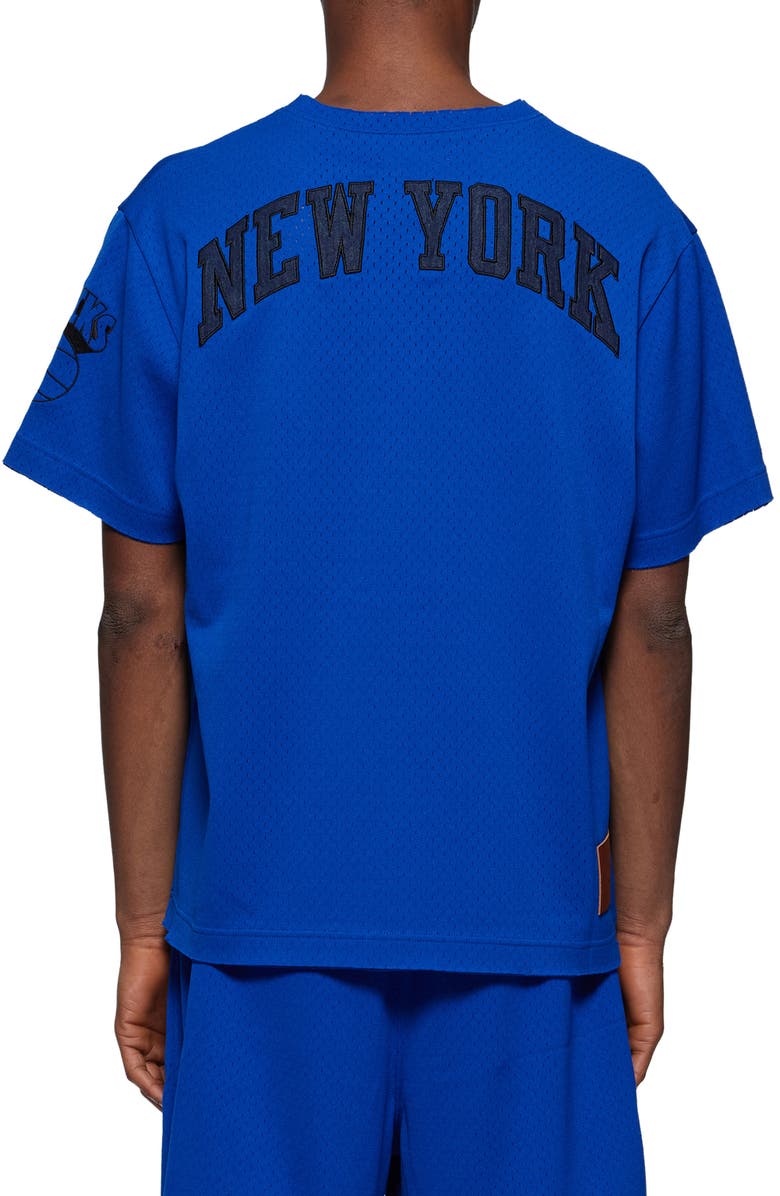 PURPLE BRAND New York Knicks Appliqué Mesh Graphic T-Shirt, Alternate, color,