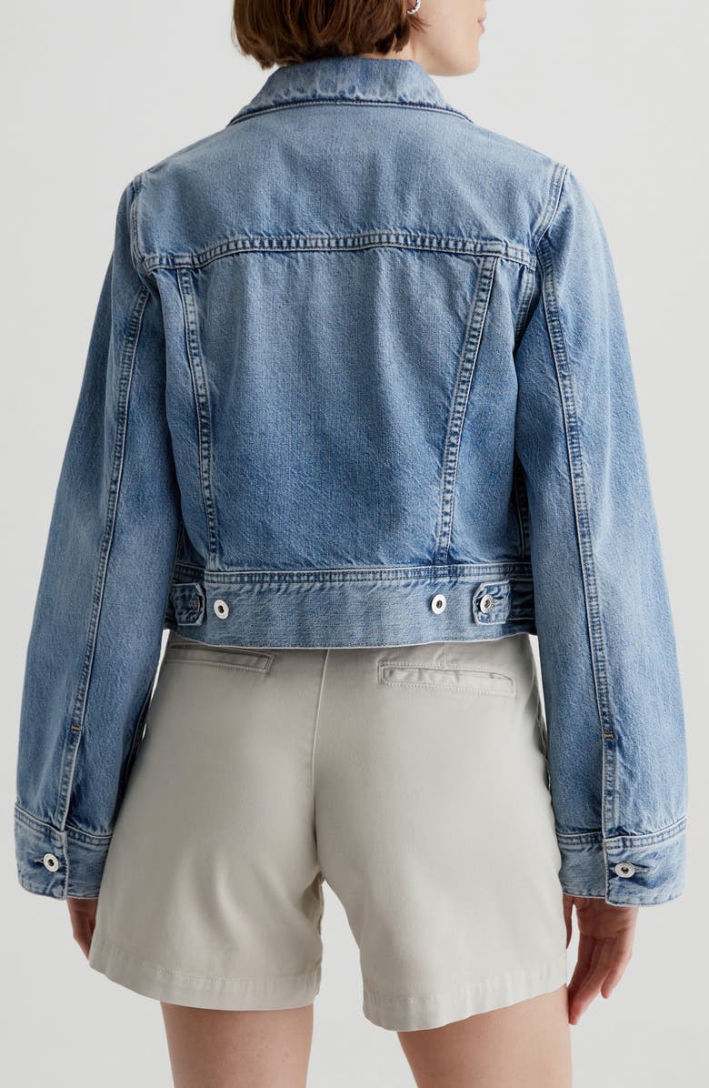 AG Isa Shrunken Denim Trucker Jacket, Alternate, color, 