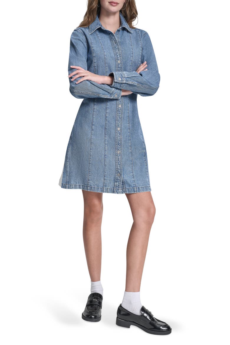 Seamed A-Line Dress, Main, color, HARMONY