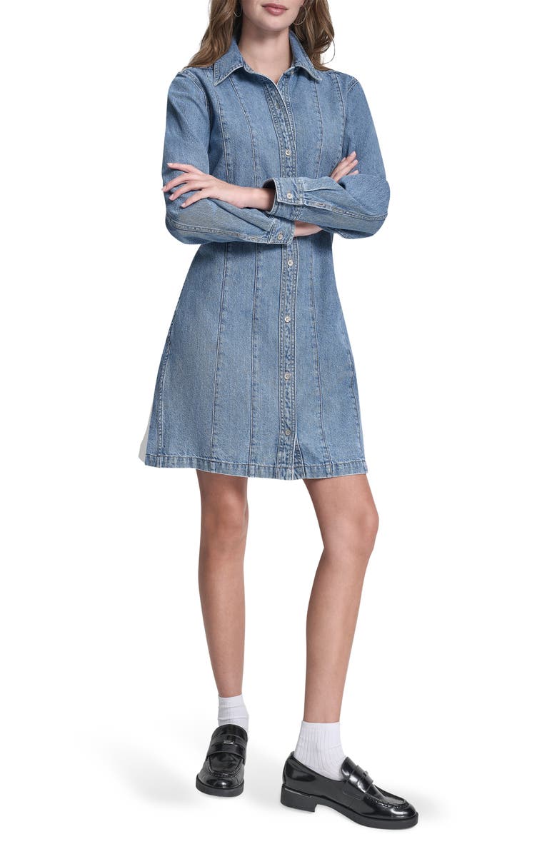 DKNY Jeans Seamed A-Line Dress, Main, color, Harmony