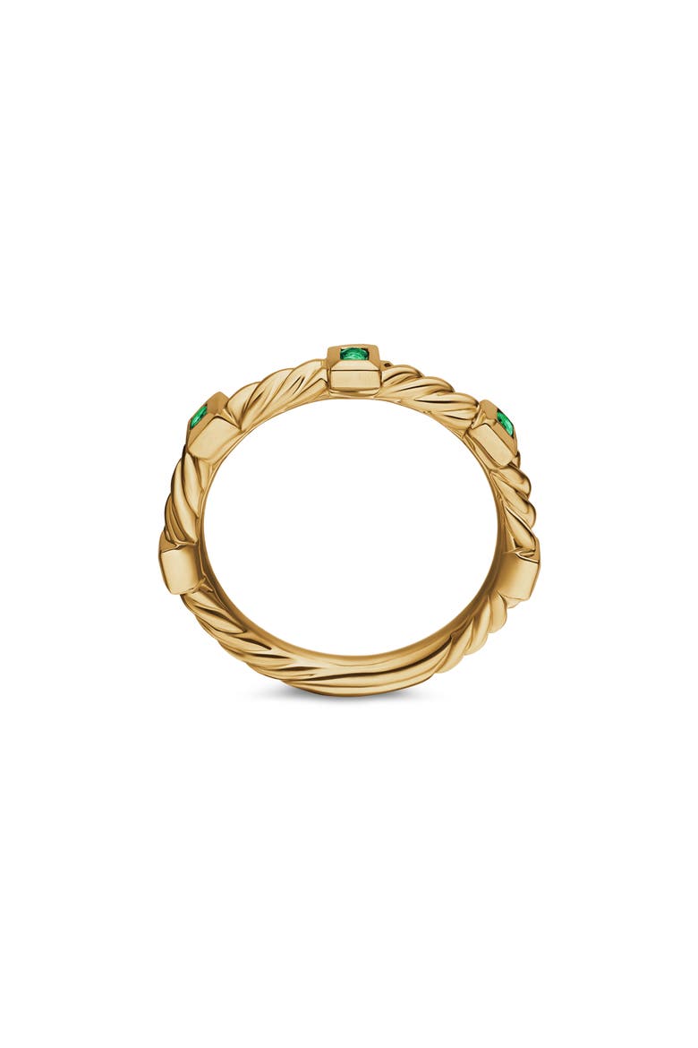 Cable Collectibles® Stack Ring in 18K Yellow Gold with Emeralds, Alternate, color, EMERALD 18K YELLOW GOLD