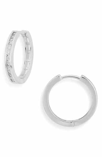 NORDSTROM RACK Channel Set Cubic Zirconia Huggie Hoop Earrings