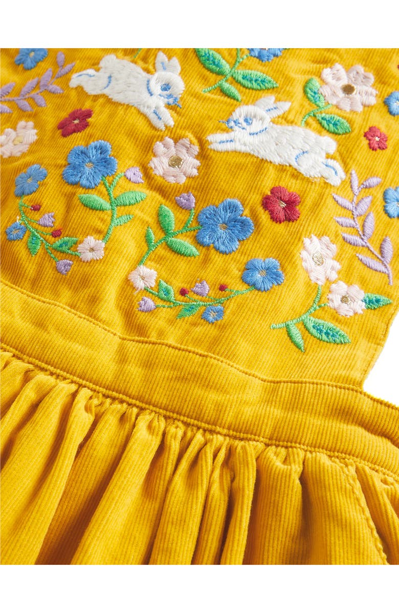 Mini Boden Kids' Embroidered Cotton Corduroy Pinafore Dress, Alternate, color, 