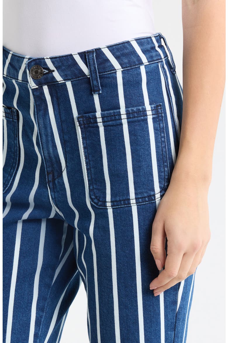 Kelsey High Waist Kick Flare Jeans, Alternate, color, INDIGO/ WHITE