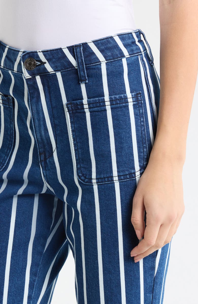 KUT from the Kloth Kelsey High Waist Kick Flare Jeans, Alternate, color, Indigo/ White