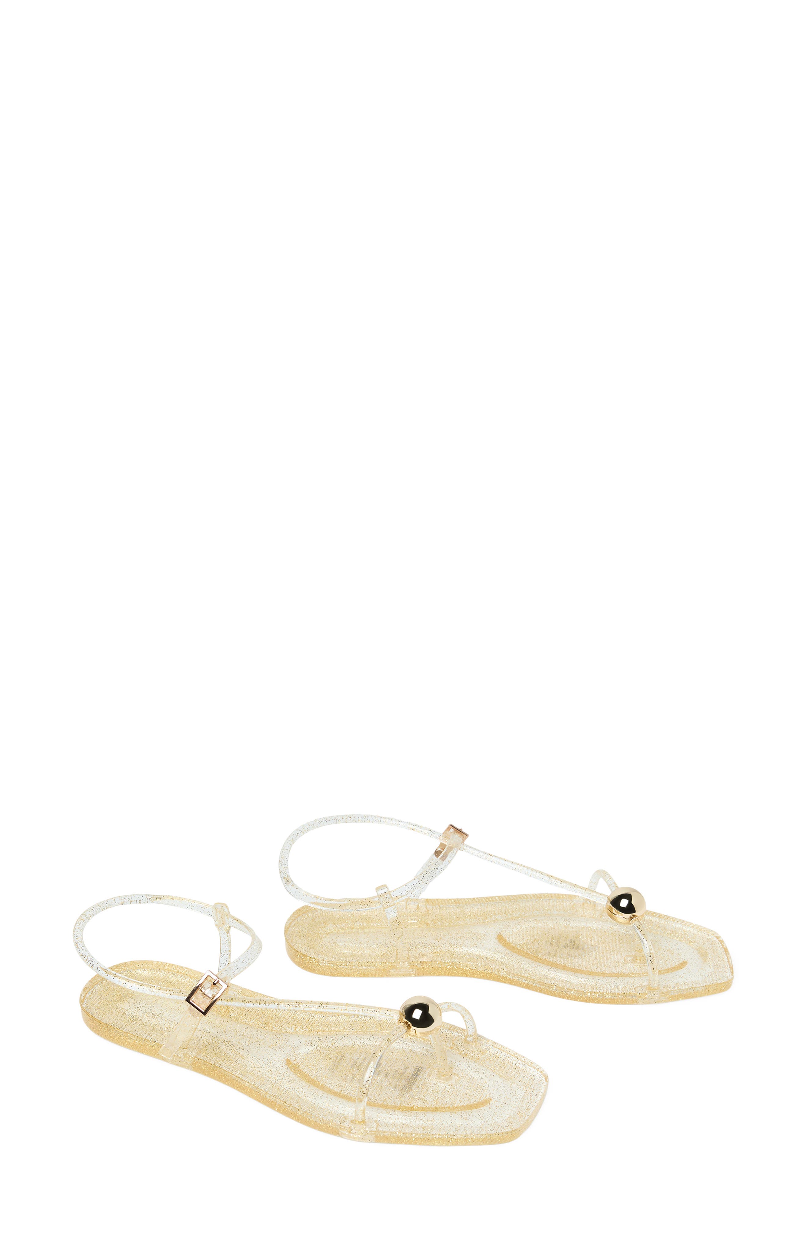 Loeffler Randall Dana Glitter Jelly Sandal, Alternate, color, Champagne